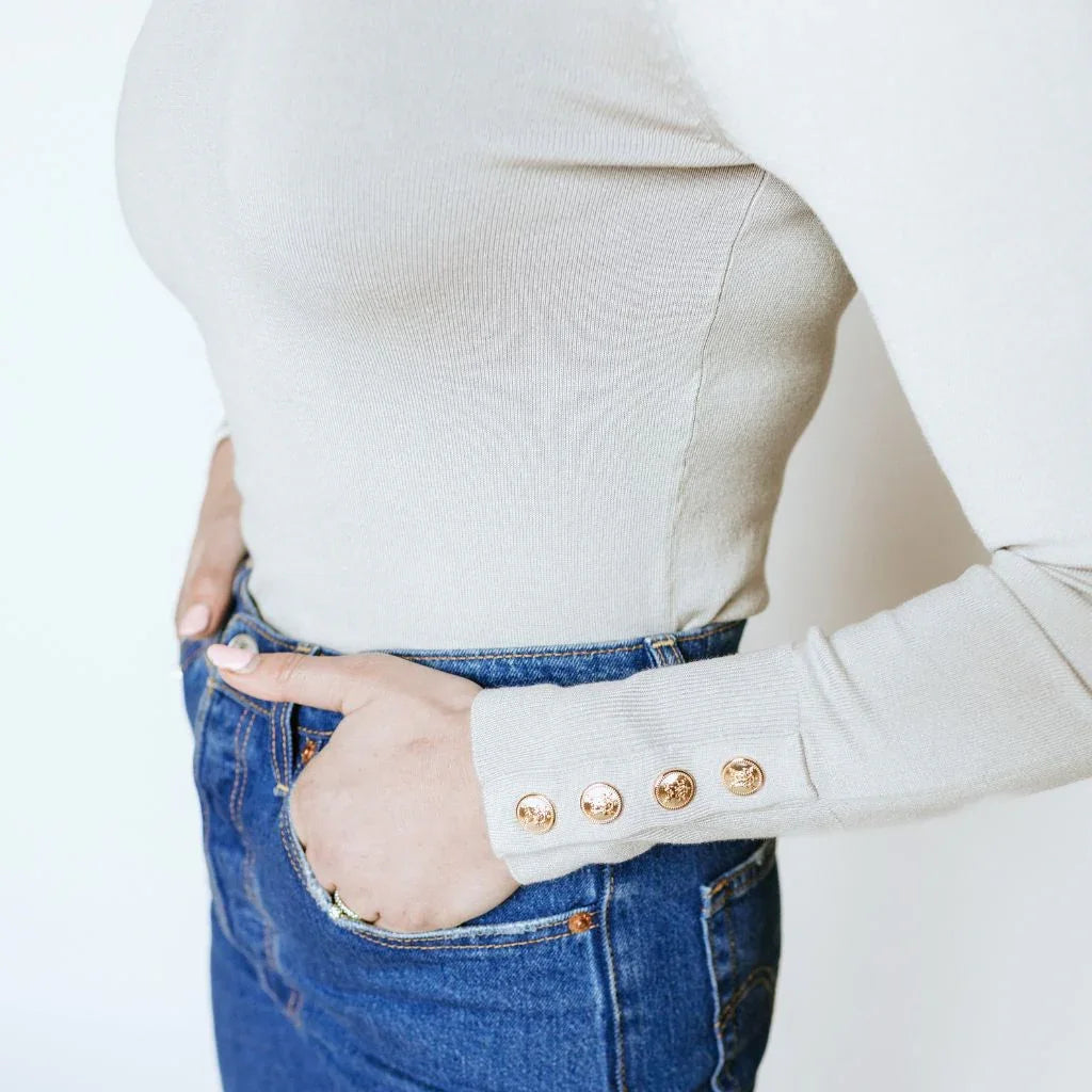 Nicki Women's Knit Crew Sweater - Ice Crystal