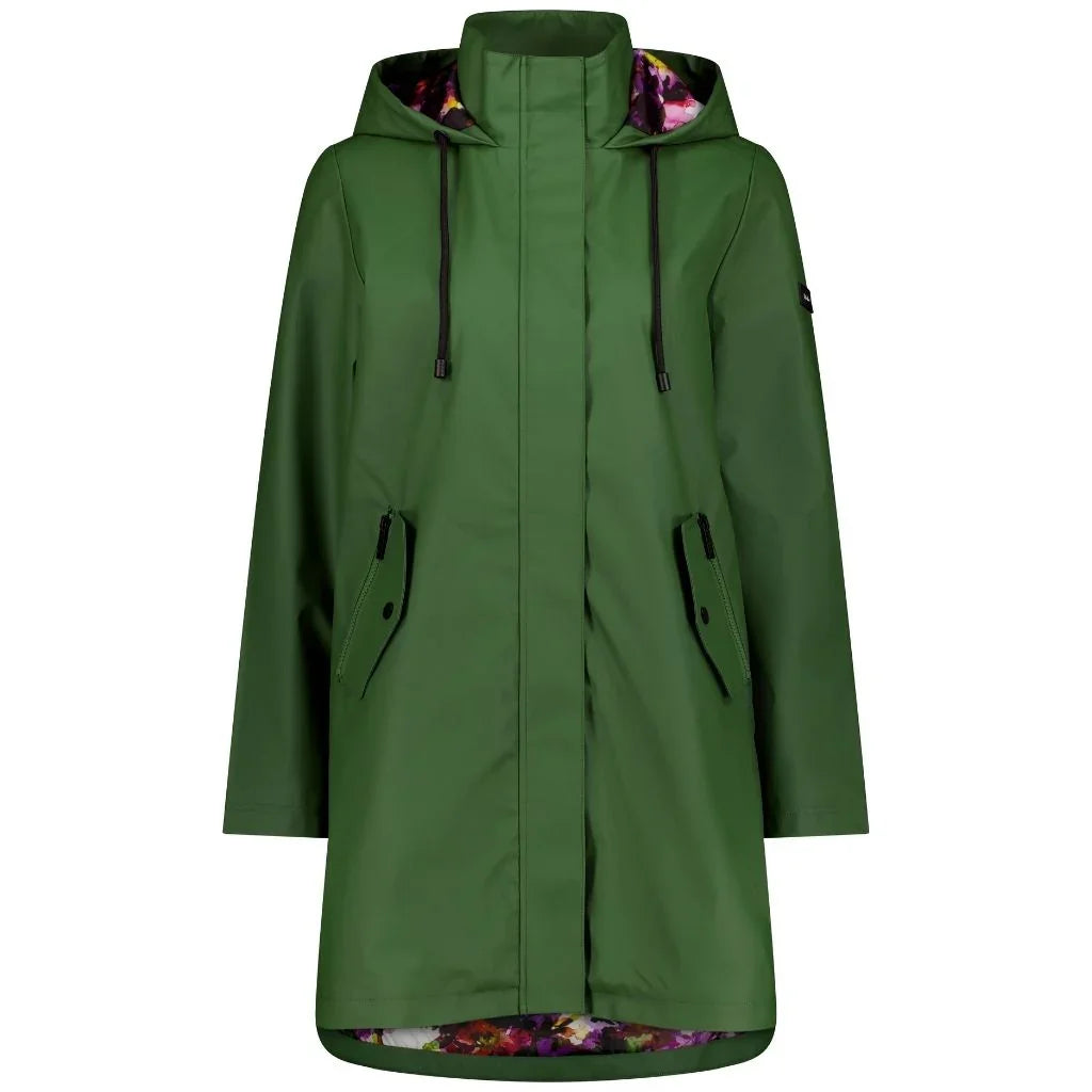 Billie Women's Rain Coat - Moke x Evie Kemp - Cypress/Purple Fleur