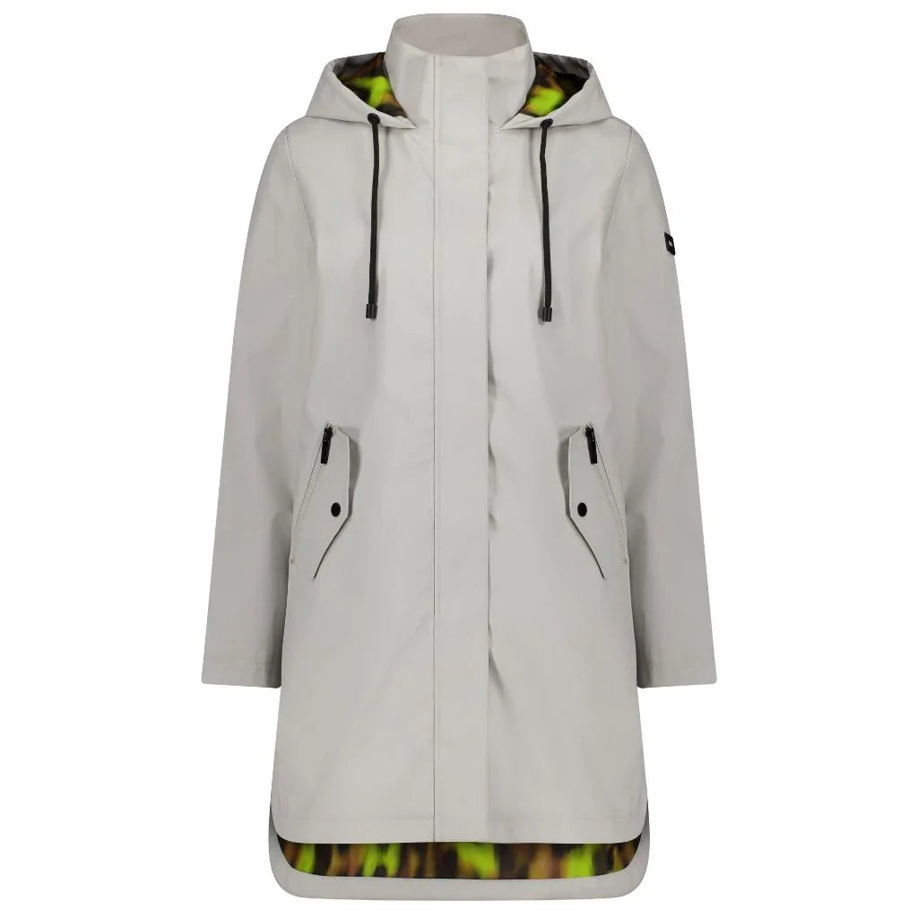 Billie Women's Rain Coat - Ice Crystal with Big Cat Blur