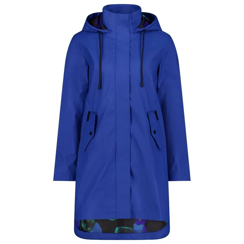 Billie Women's Rain Coat - Moke x Evie Kemp - Imperial Blue with Night Bloom