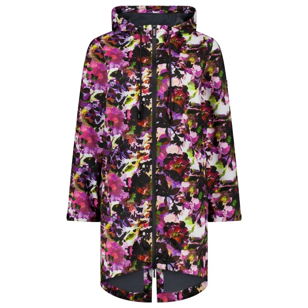 Georgie Women's Rain Coat x Evie Kemp - Purple Fleur