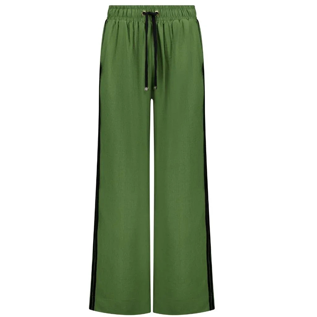 Indiana Women's Wide Leg Pants - Dill with Black