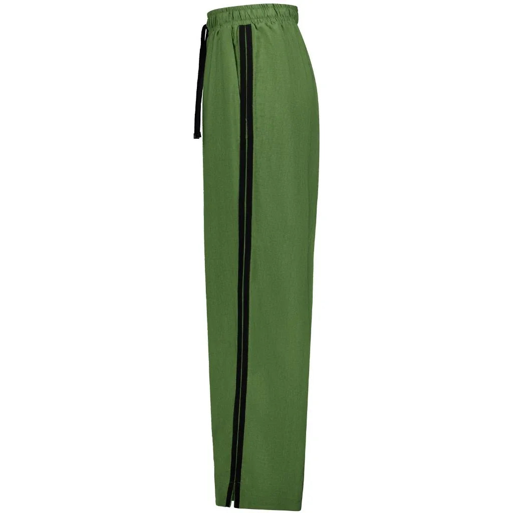 Indiana Women's Wide Leg Pants - Dill with Black
