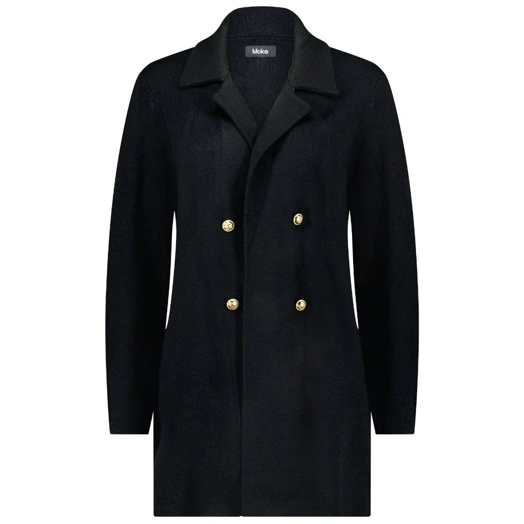 Mila Women's Knit Coatigan - Black