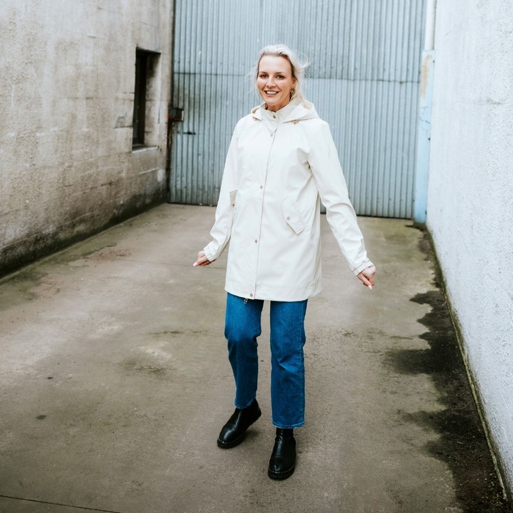 Anika Women's Rain Coat - Cream