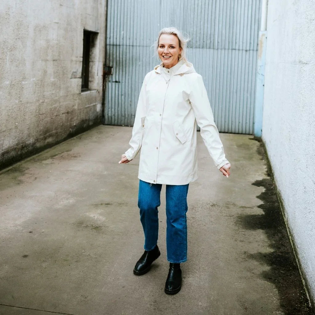 Anika Women's Rain Coat - Cream