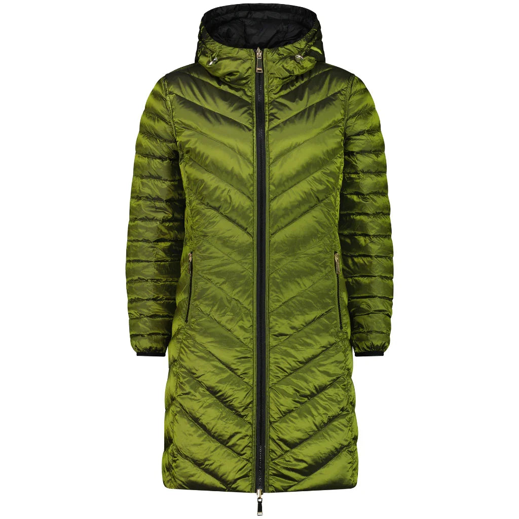 Arnie Women's Reversible 90/10 Down Coat - Black/Avocado
