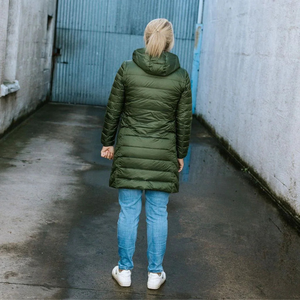 Arnie Women's 90/10 Reversible Down Coat - Cypress/Purple Fleur