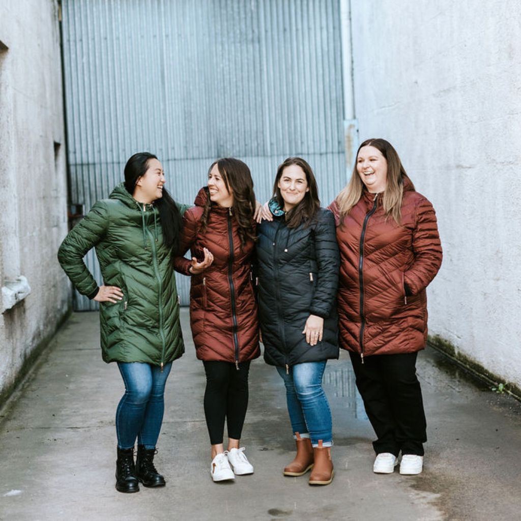 Arnie Women's 90/10 Reversible Down Coat - Cypress/Purple Fleur