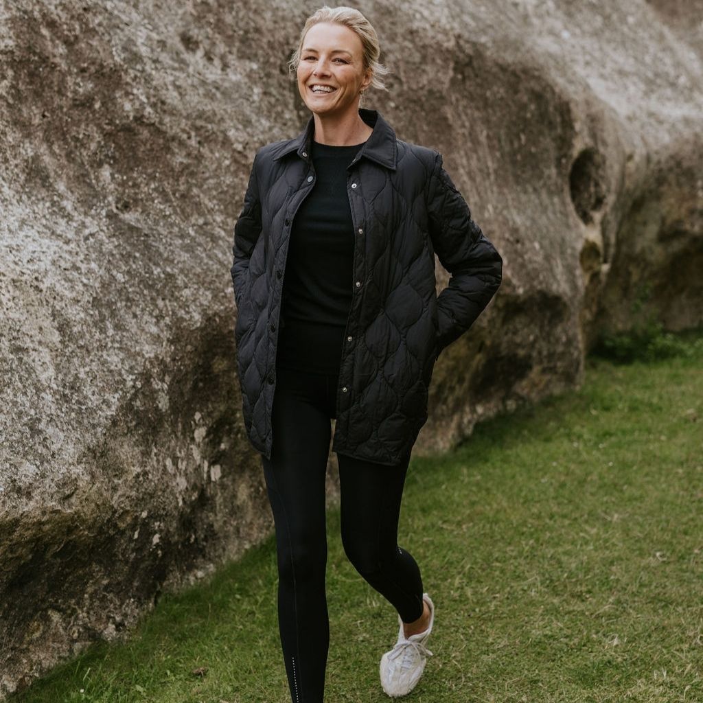 Ash Women's 90/10 Quilted Down Overshirt - Black
