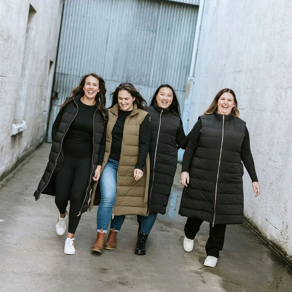 Bella Women's 90/10 Down Maxi Vest - Black