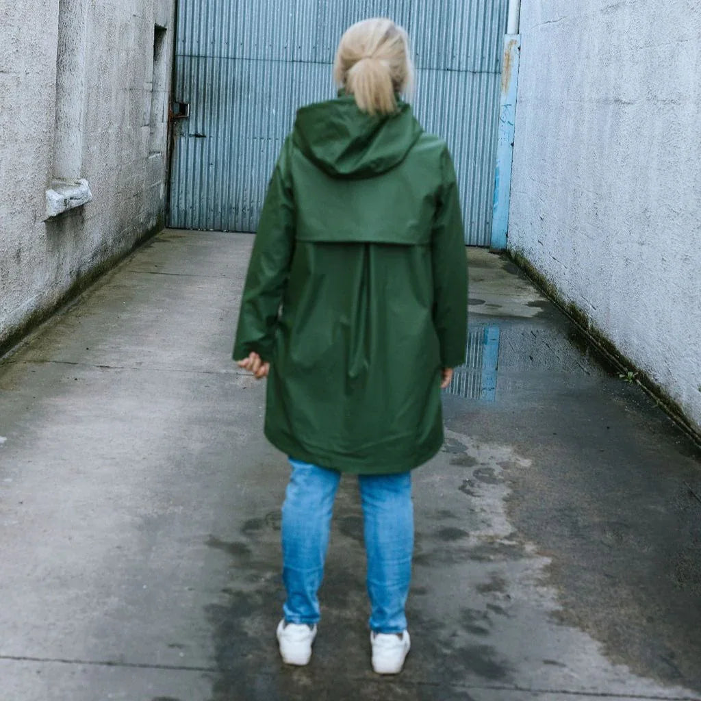 Billie Women's Rain Coat - Moke x Evie Kemp - Cypress/Purple Fleur