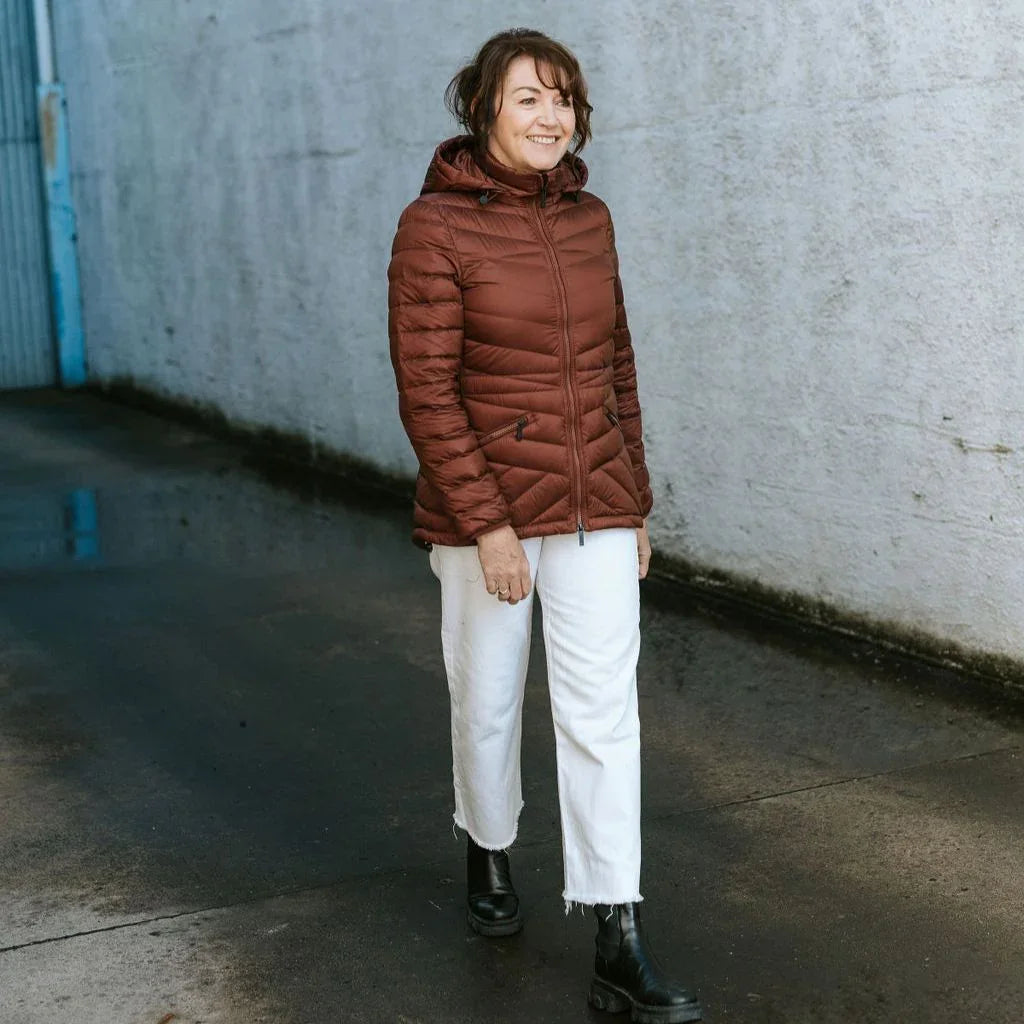 Cushla Women's 90/10 Packable Down Jacket - Cabernet