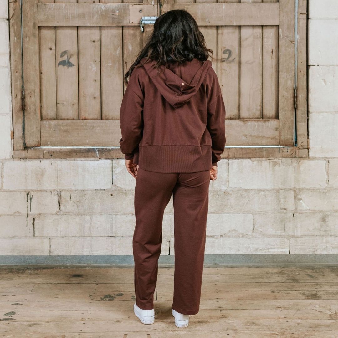 Dawn Women's Zip Up Hoodie - Bitter Chocolate