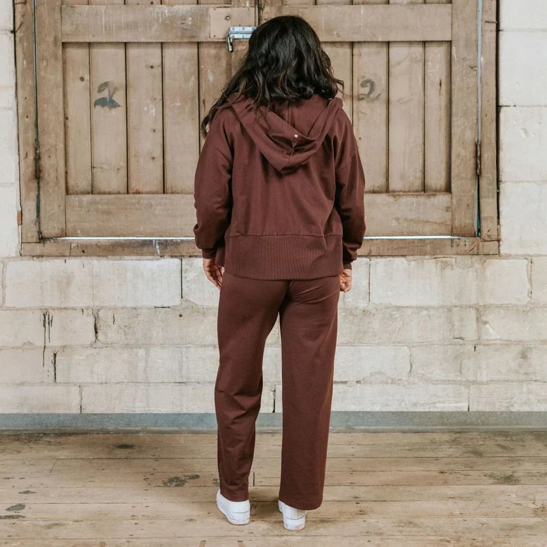 Dawn Women's Zip Up Hoodie - Bitter Chocolate