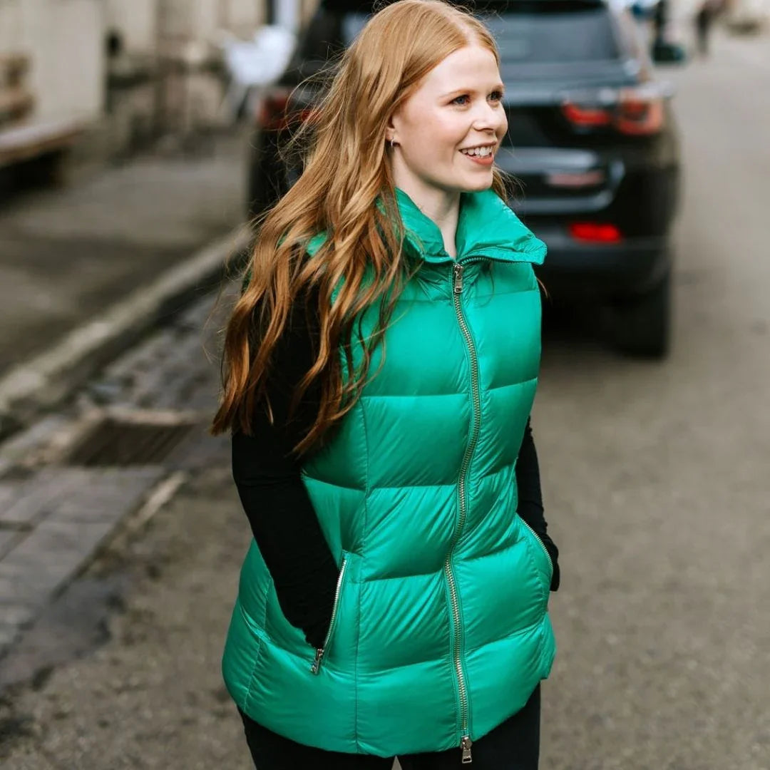 Ester Women's 90/10 Packable Down Vest - Emerald