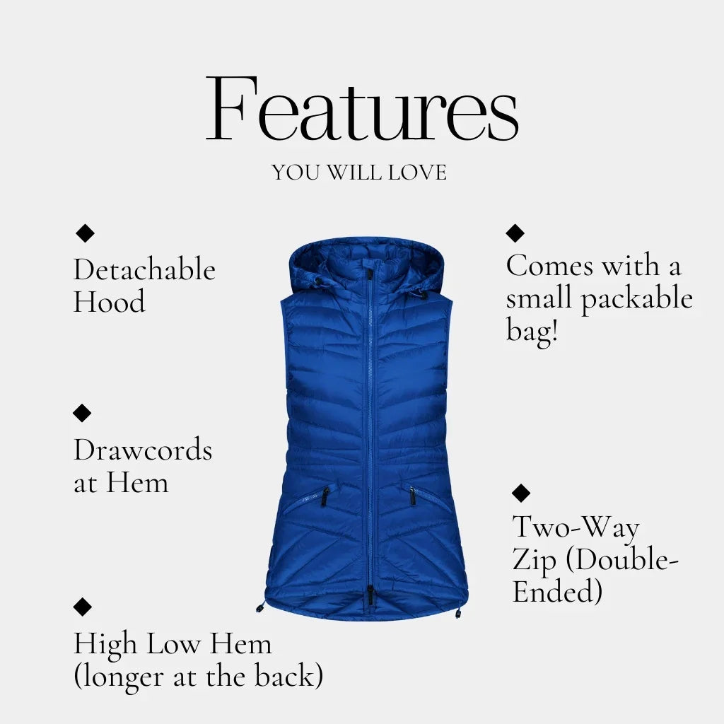 Mary-Claire Women's 90/10 Packable Down Vest - Imperial Blue