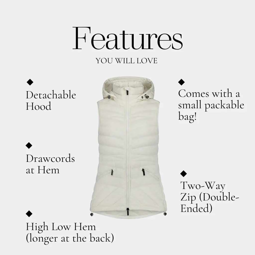 Mary-Claire Women's 90/10 Packable Down Vest - Cream