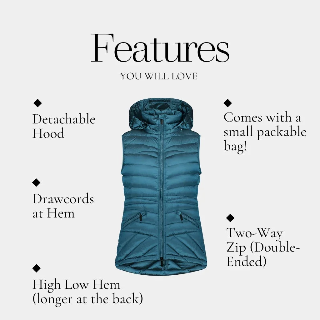 Mary-Claire Women's 90/10 Packable Down Vest - Empire Teal