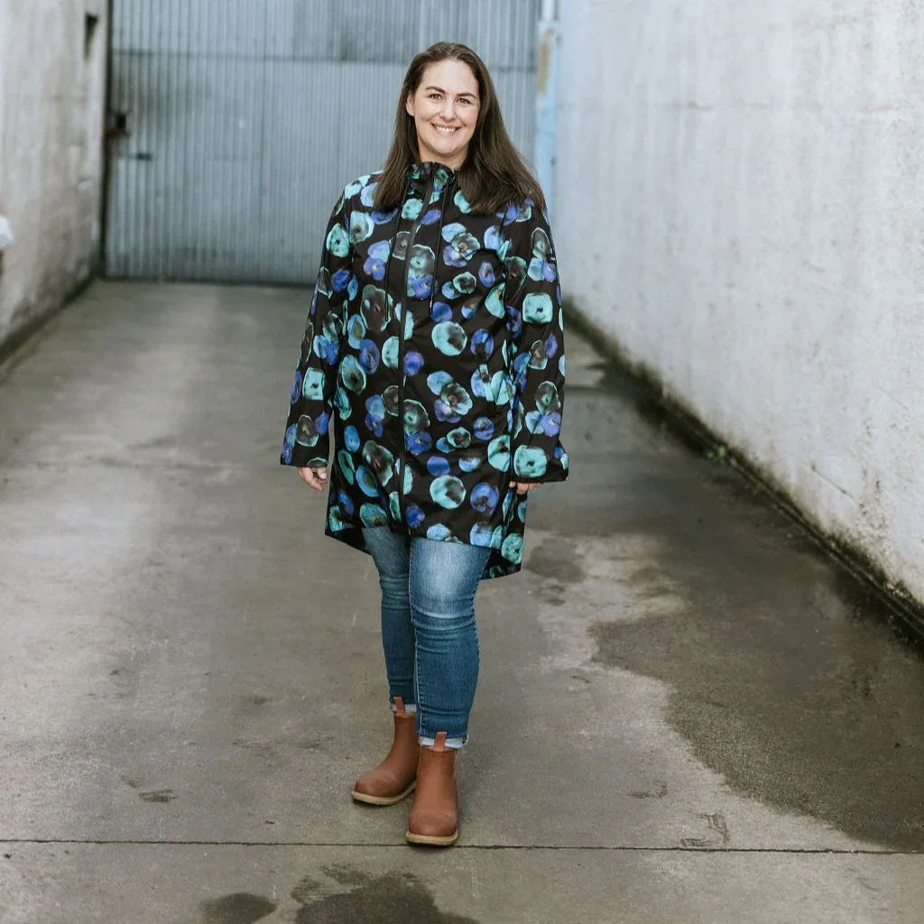 Georgie Women's Rain Coat x Evie Kemp - Night Bloom