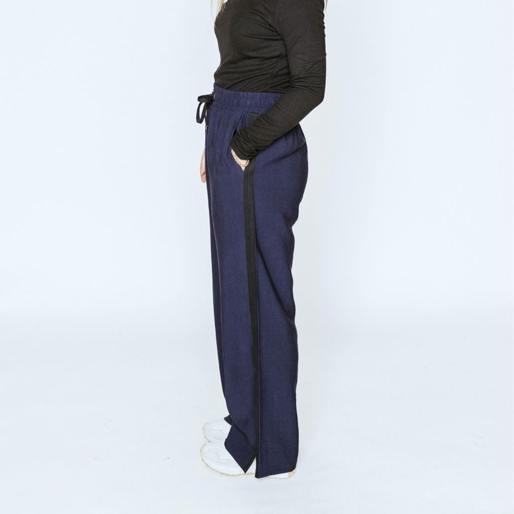 Indiana Women's Wide Leg Pants - Navy with Black