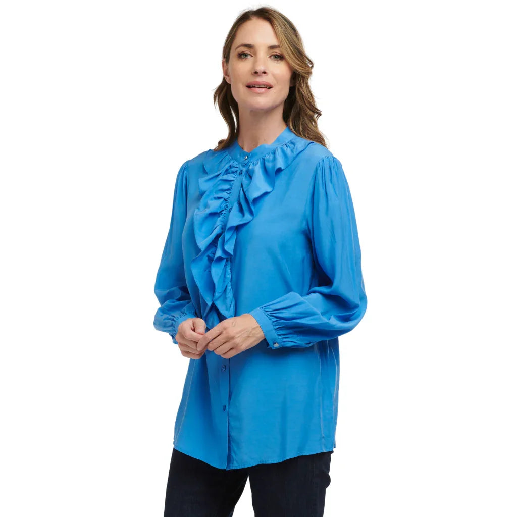 Jade Women's Cupro Blouse - Cornflower