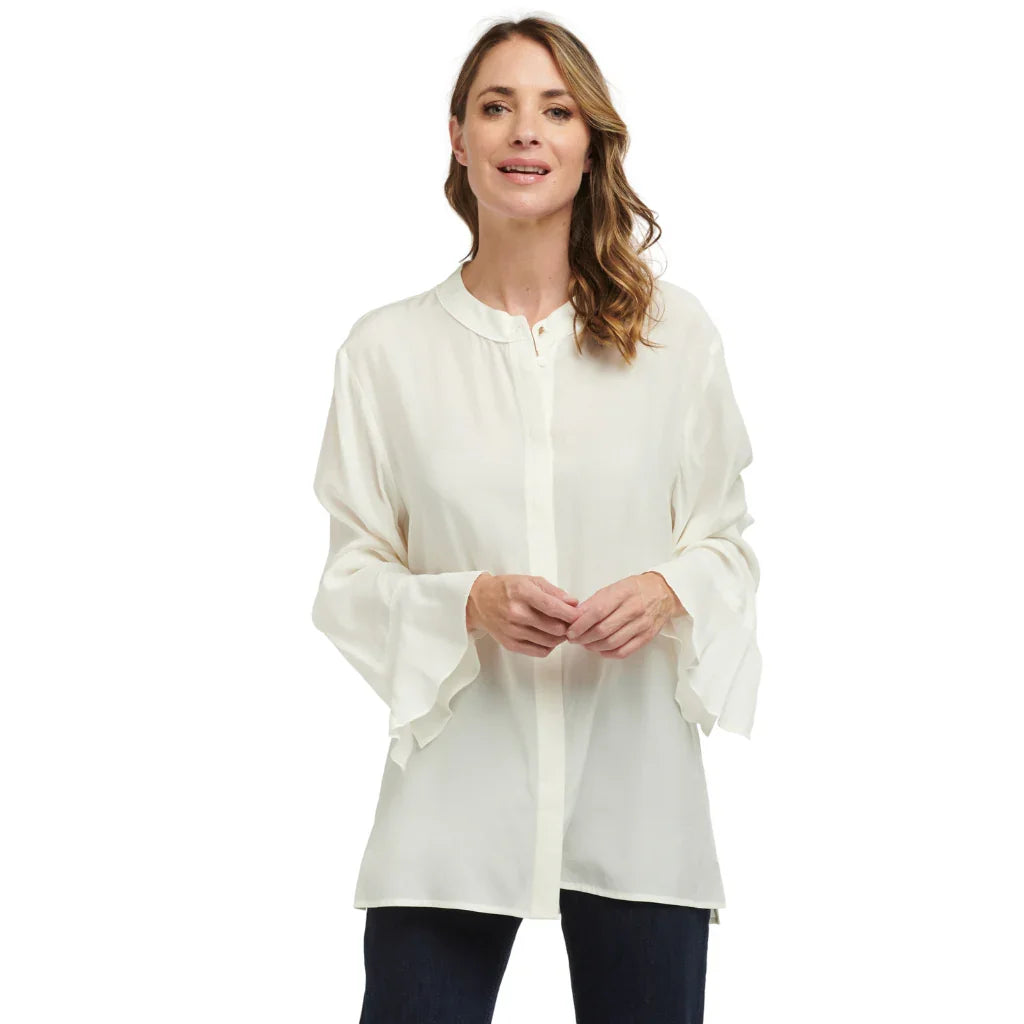 Joleen Women's Cupro Blouse - Coconut Milk