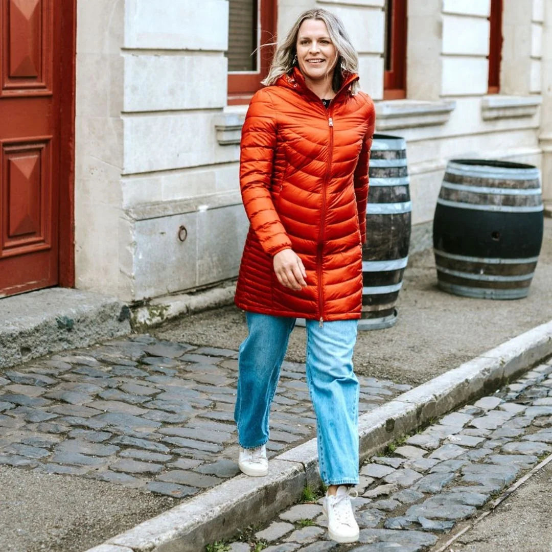 Judy Women's 90/10 Packable Down Coat - Intense Rust