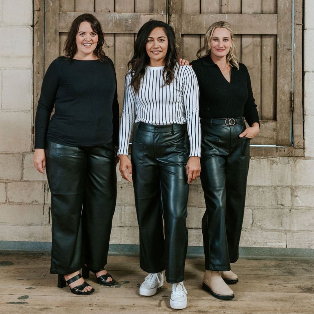 June Women's Faux Leather Pants - Black