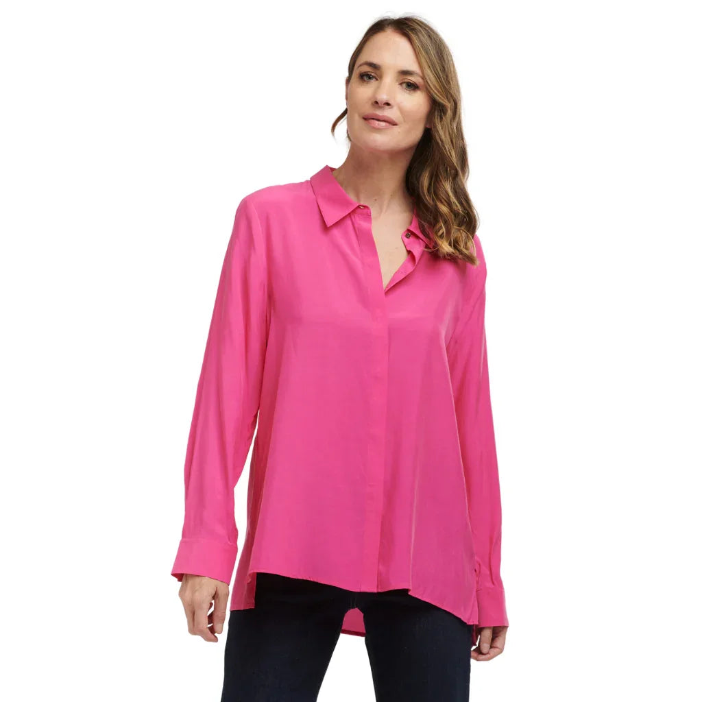 Katie Women's Cupro Blouse - Flamingo