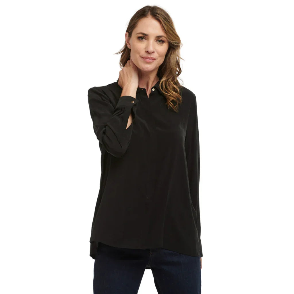 Katie Women's Cupro Blouse - Black