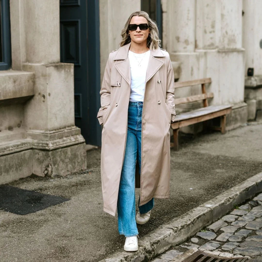 Kim Women's Trench Raincoat - Taupe