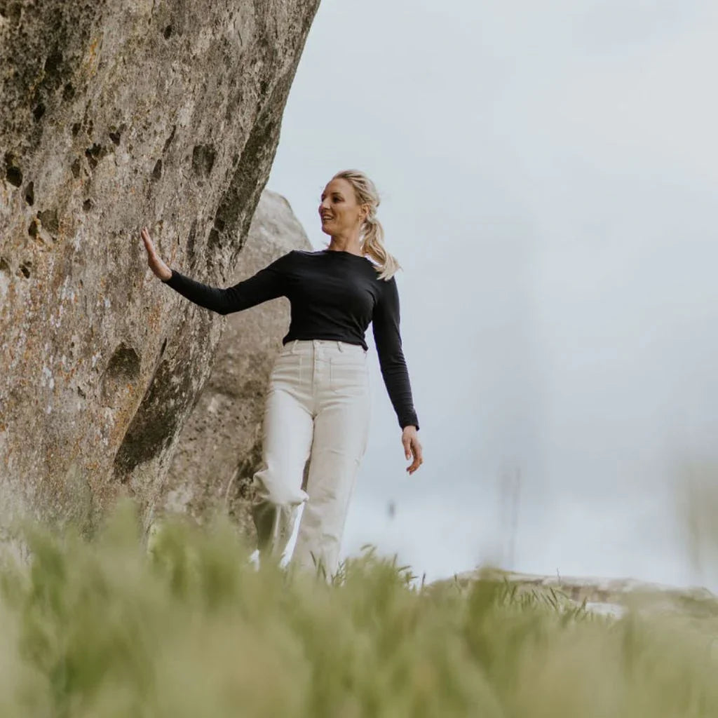 Lina Women's Long Sleeve Knit - Black