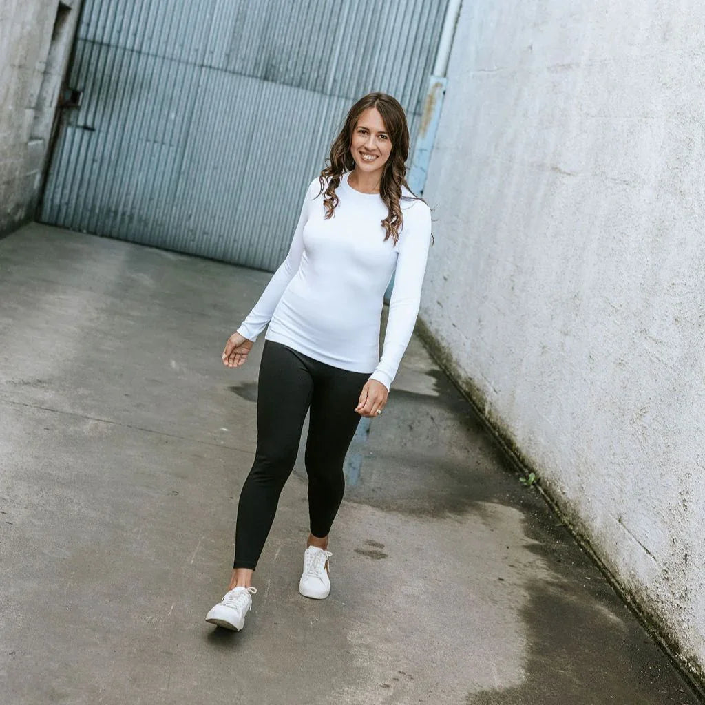 Lina Women's Long Sleeve Knit - White