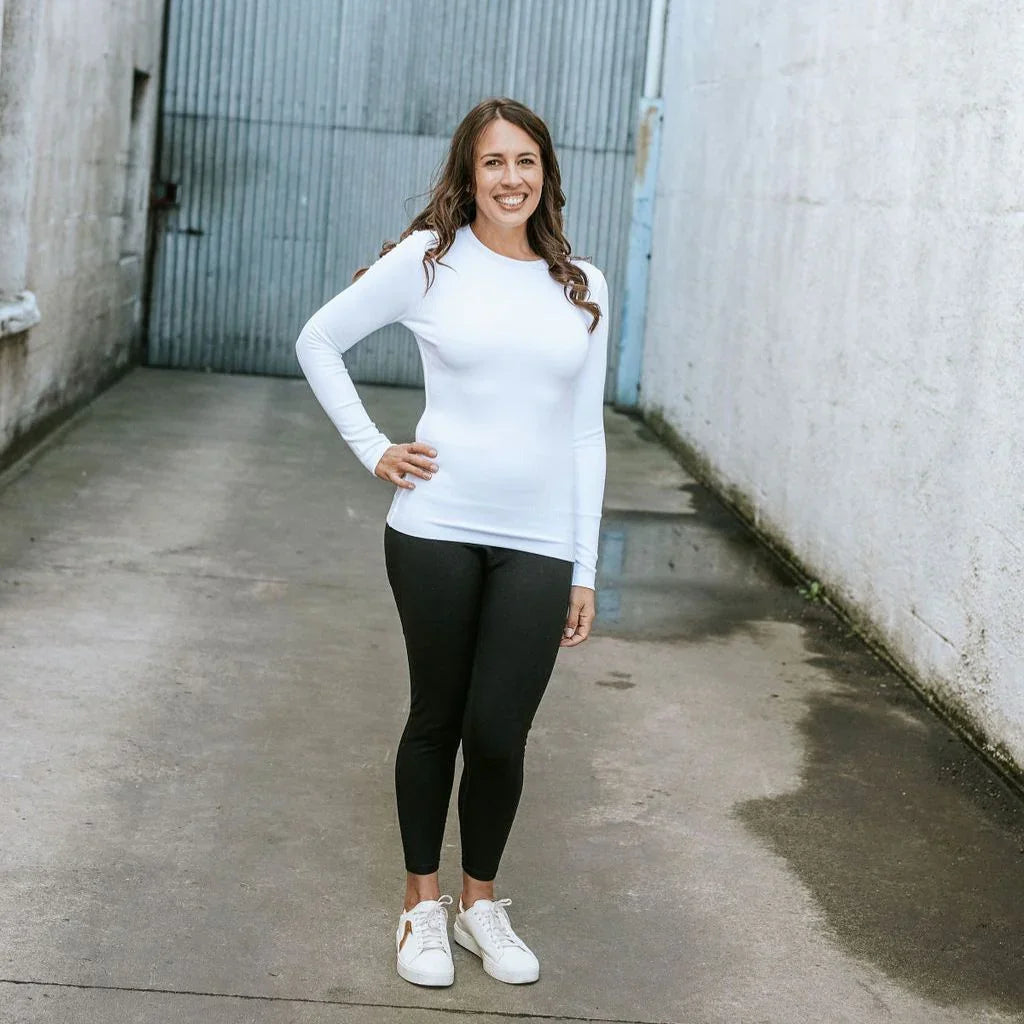 Lina Women's Long Sleeve Knit - White