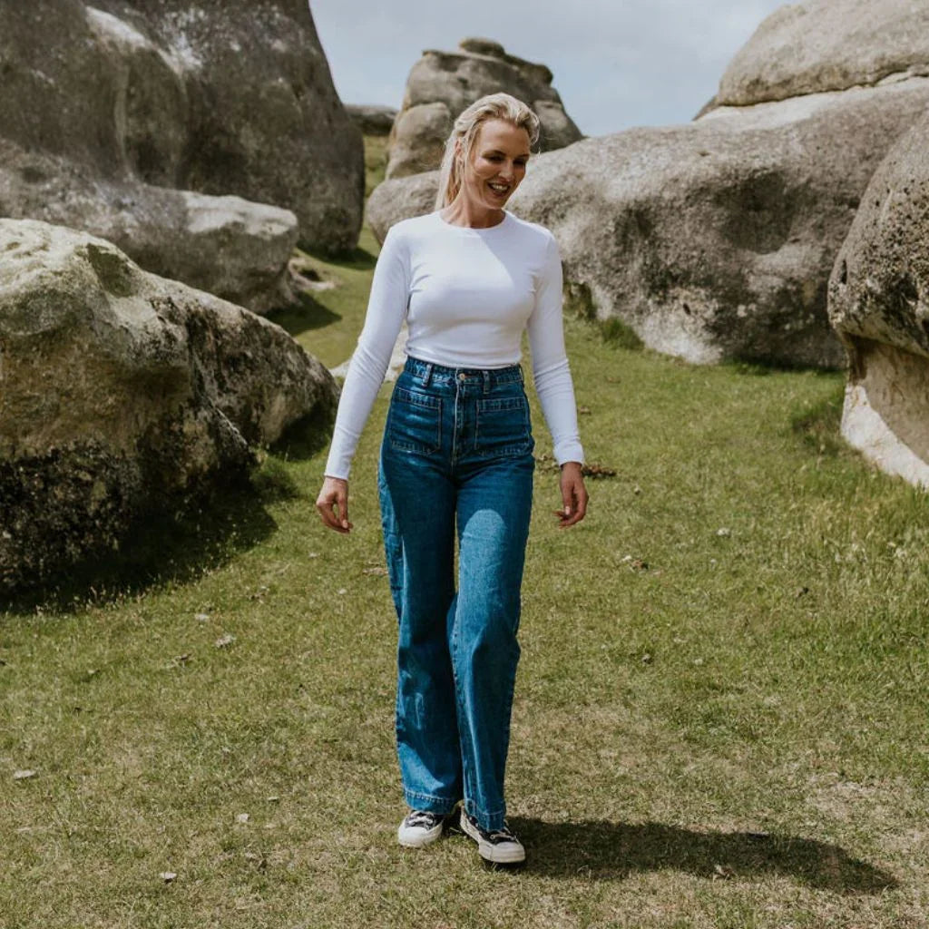 Lina Women's Long Sleeve Knit - White