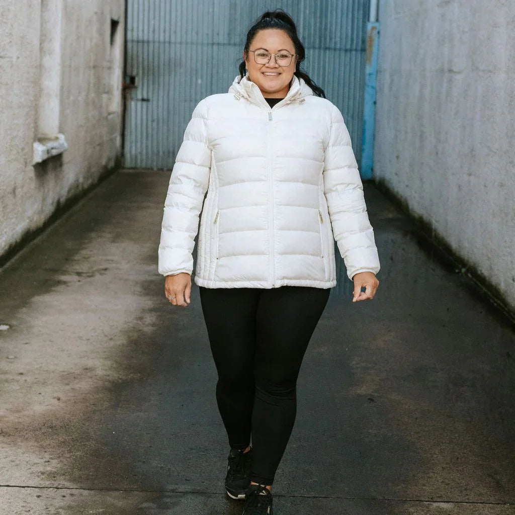 Lynnette Women's 90/10 Packable Down Jacket - Cream