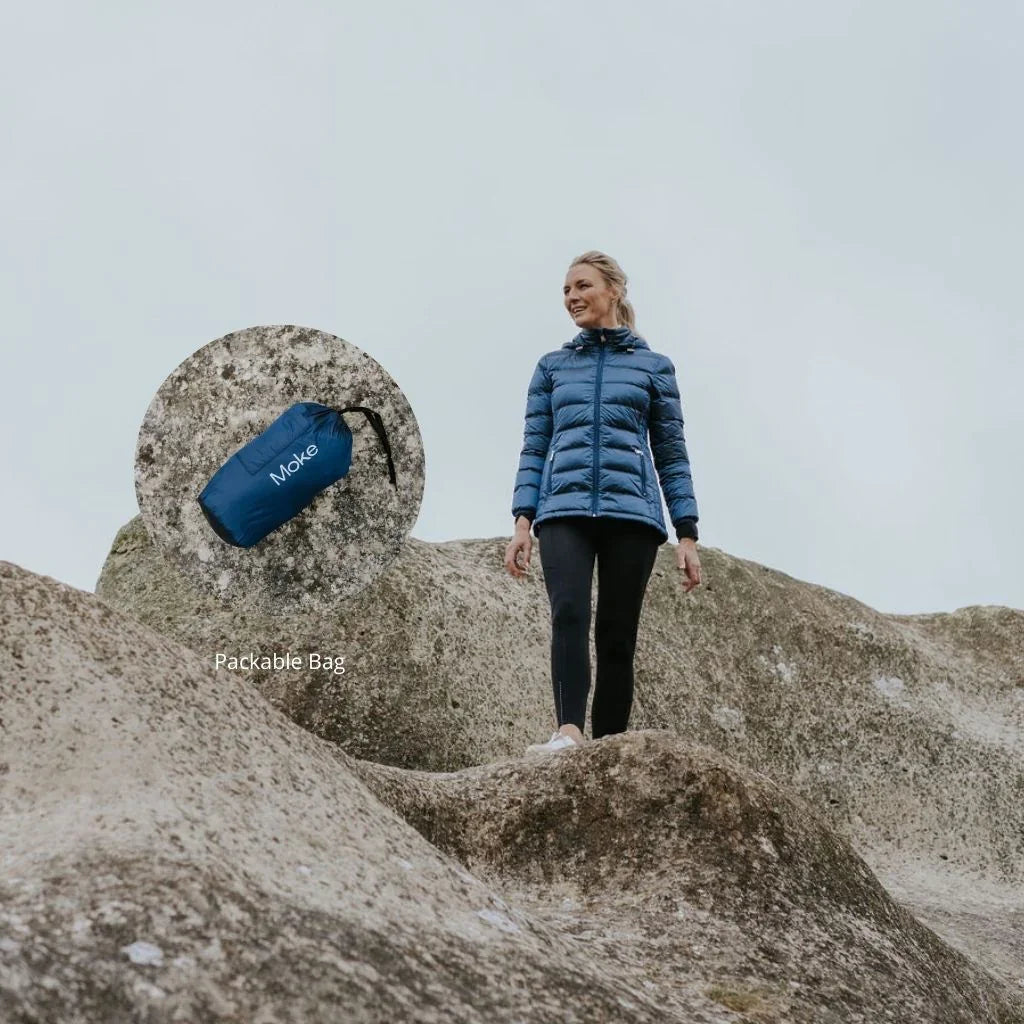 Lynnette Women's 90/10 Packable Down Jacket - Moonlight