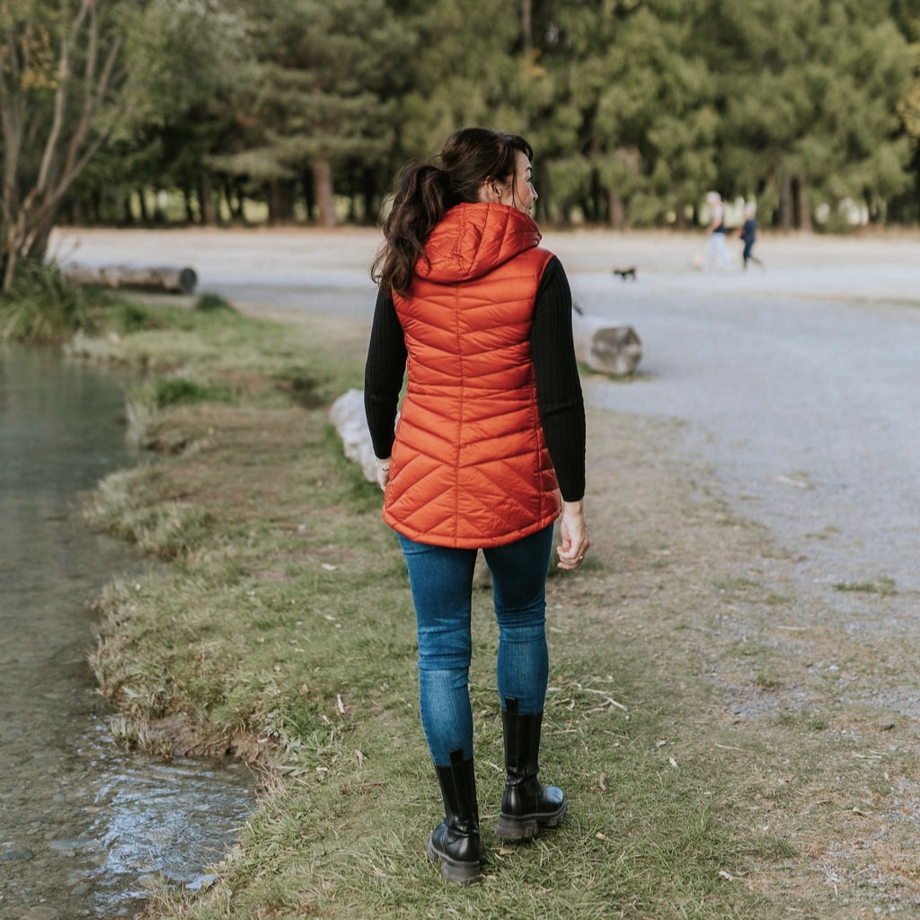 Mary-Claire Women's 90/10 Packable Down Vest - Intense Rust
