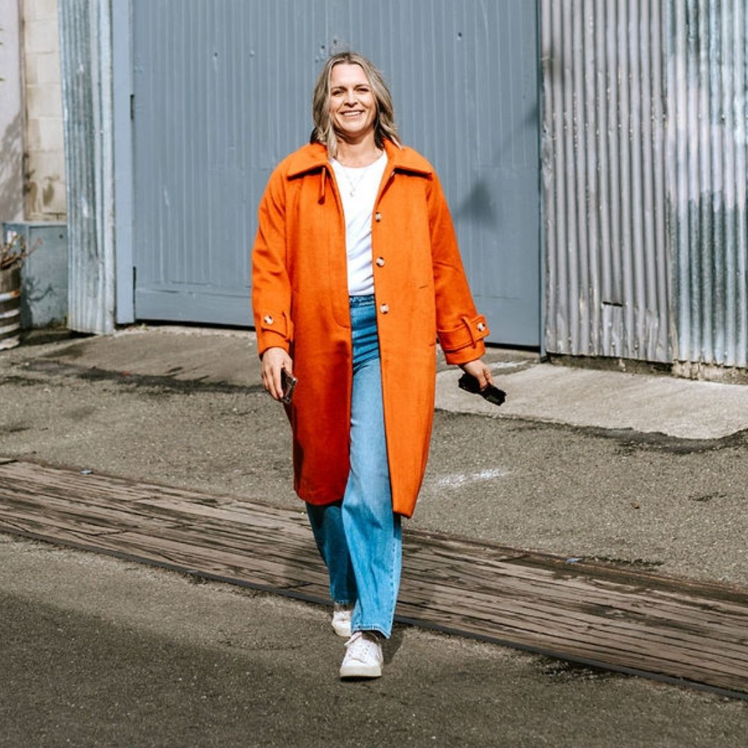 Maddie Women's Wool Coat - Pumpkin