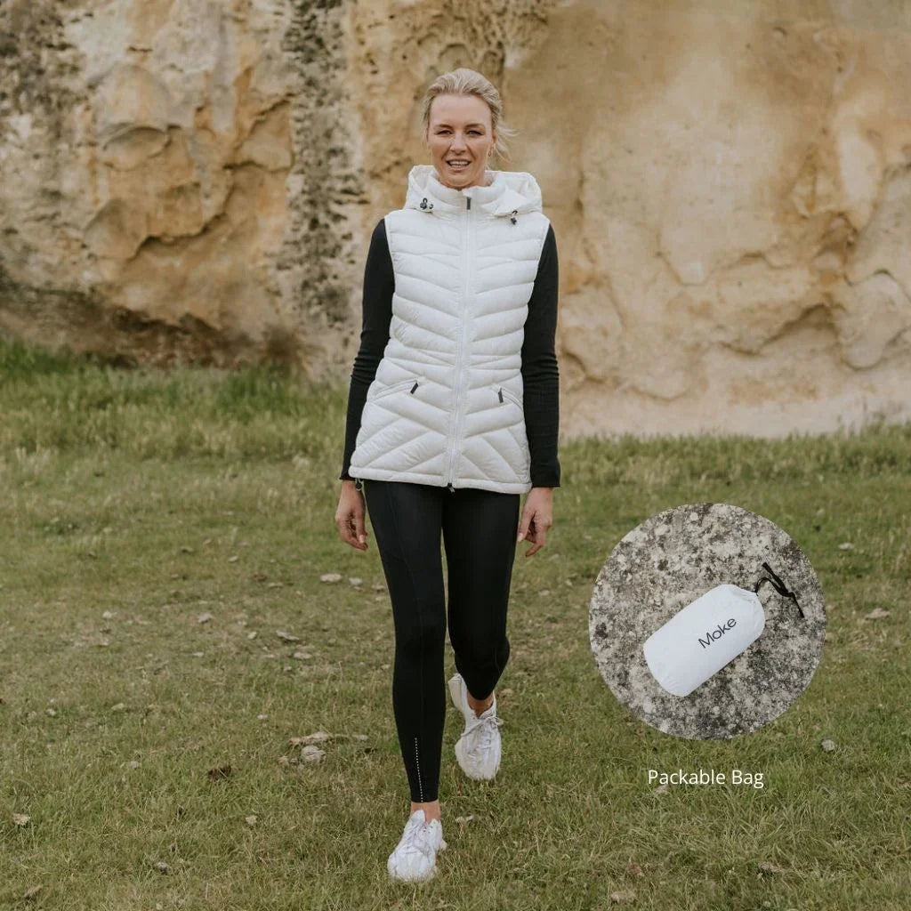 Mary-Claire Women's 90/10 Packable Down Vest - Cream