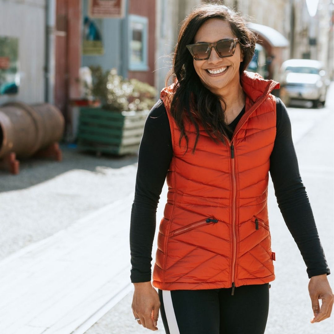 Mary-Claire Women's 90/10 Packable Down Vest - Intense Rust