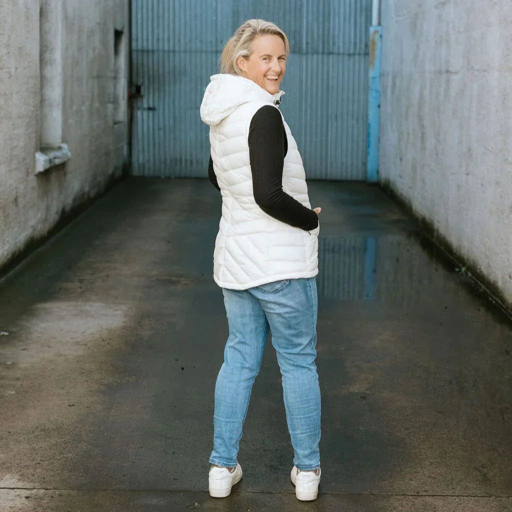 Mary-Claire Women's 90/10 Packable Down Vest - Cream