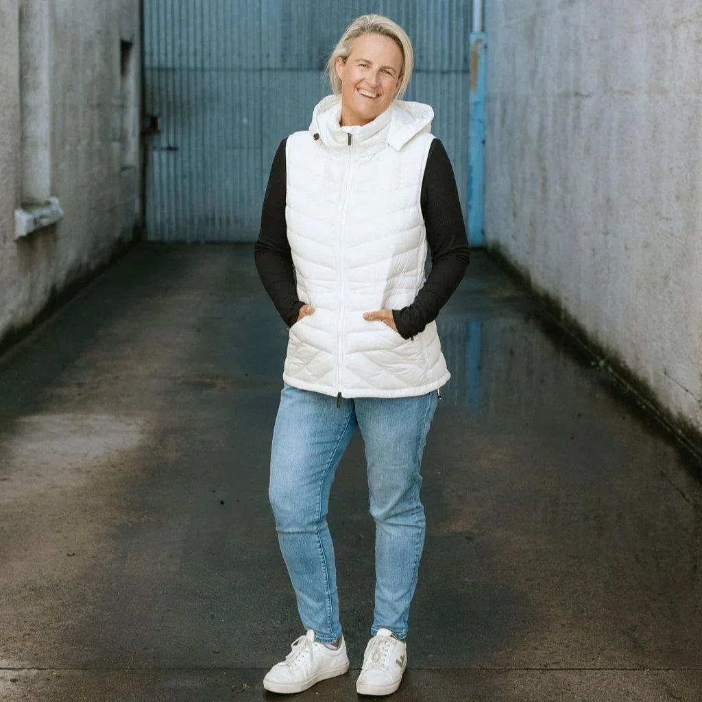 Mary-Claire Women's 90/10 Packable Down Vest - Cream