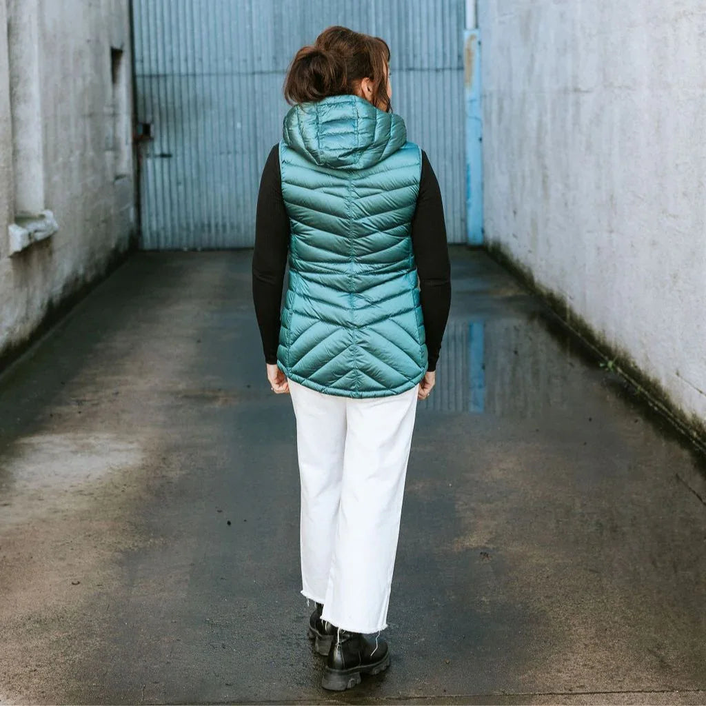 Mary-Claire Women's 90/10 Packable Down Vest - Empire Teal
