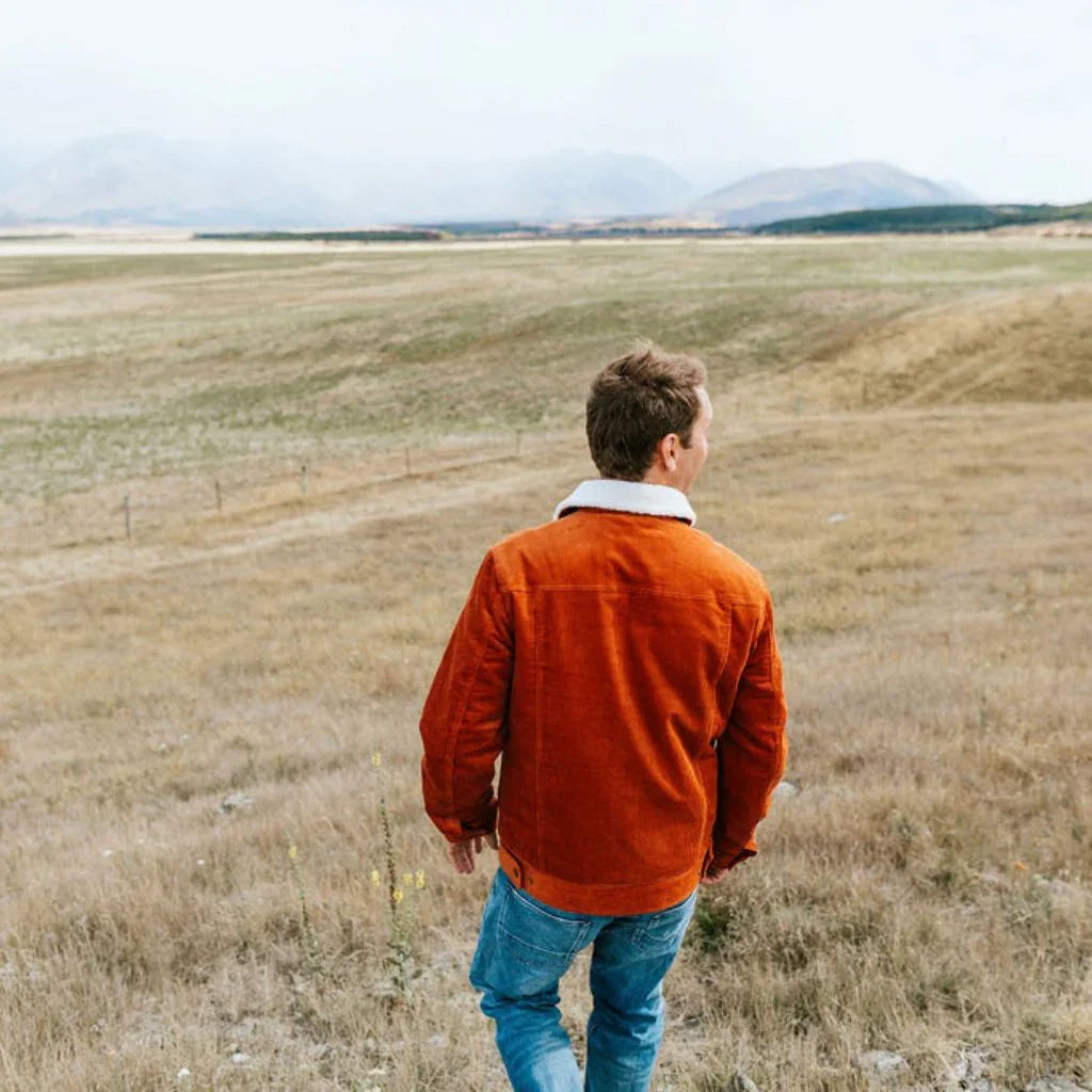 Hammer Men's Cord/Sherpa Jacket - Chestnut/White Sherpa