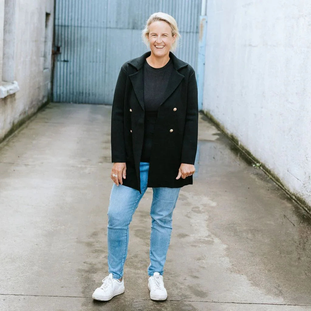 Mila Women's Knit Coatigan - Black