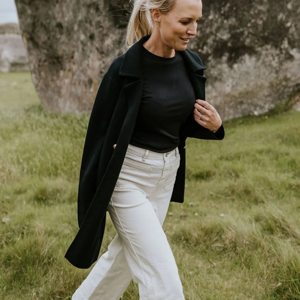 Mila Women's Knit Coatigan - Black