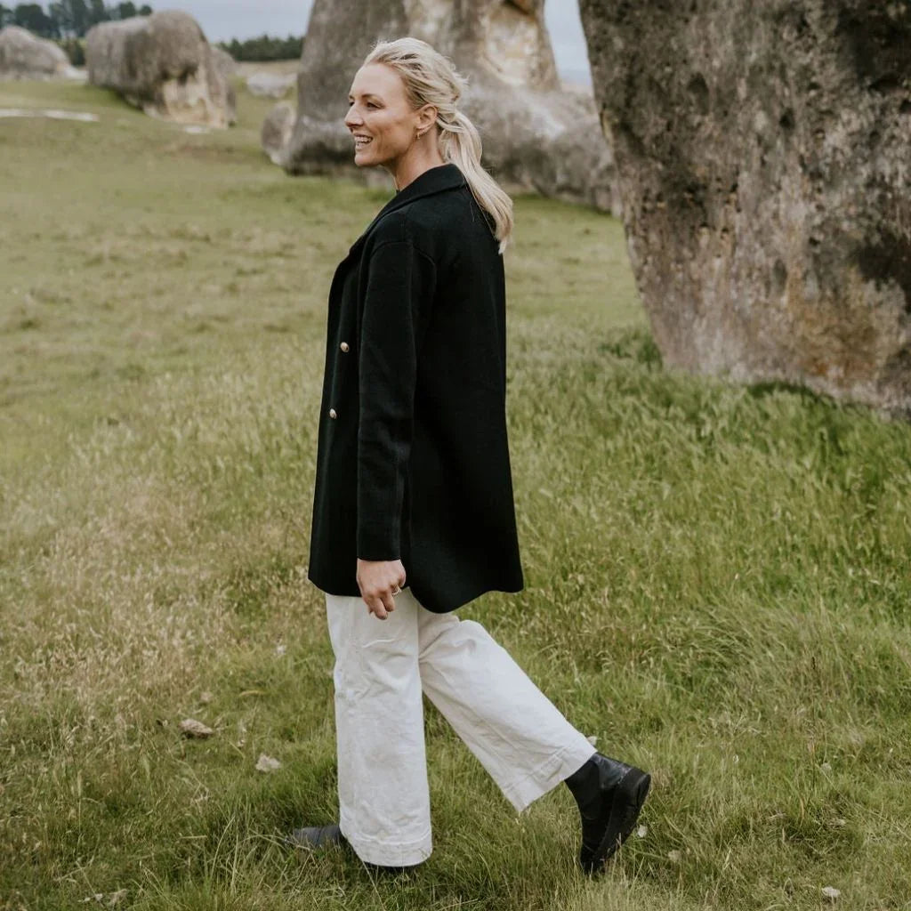 Mila Women's Knit Coatigan - Black