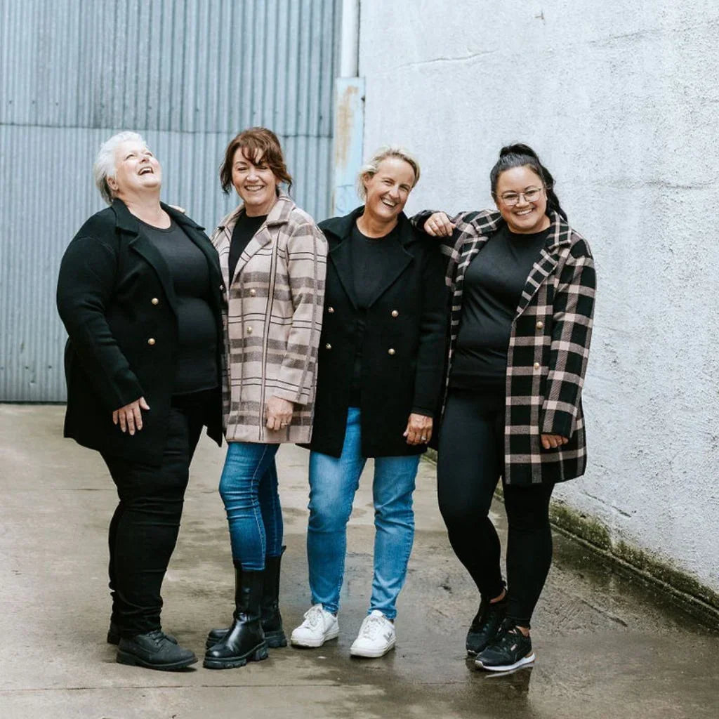 Mila Women's Knit Coatigan - Black Barley Check